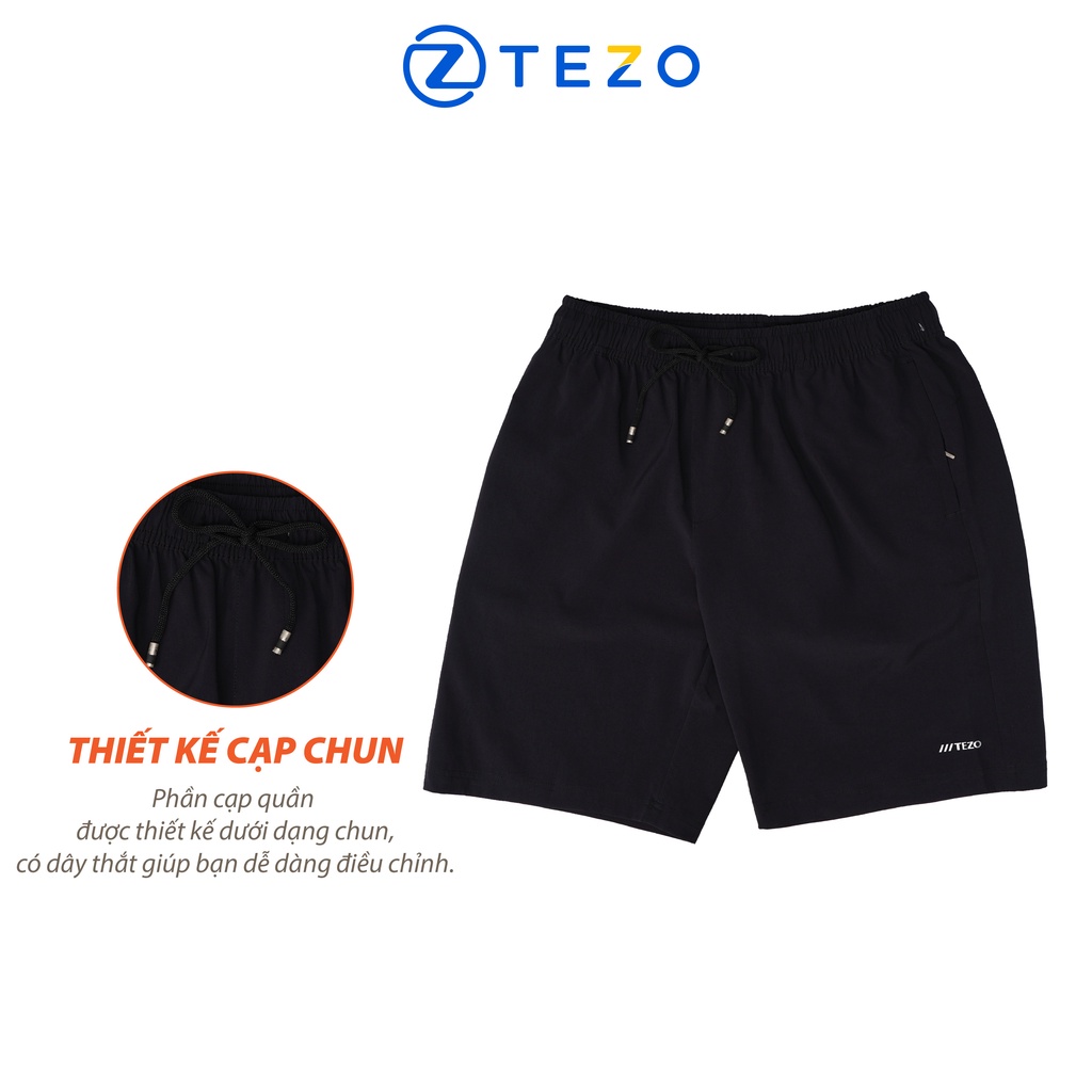 Quần sooc gió nam Tezo có túi thẳng dáng thể thao cơ bản năng động 2204QDGB03