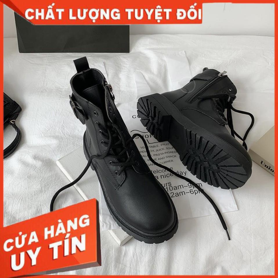 Giày boot nữ giaycổ cao khóa kéo bên hông đế cao 4 cm B1186 | BigBuy360 - bigbuy360.vn