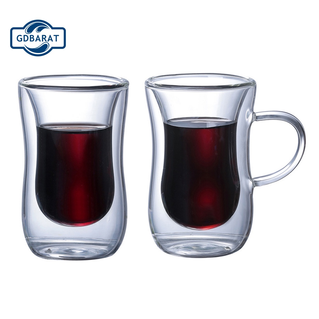 [NYCA Stock] Cốc Thủy Tinh Uống Sữa Thiết Kế Hai Lớp Tường