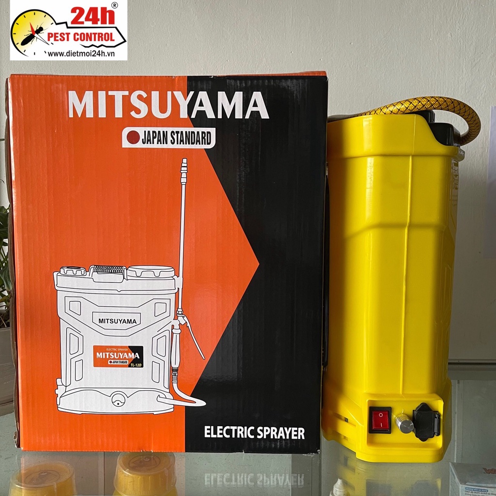 Bình bơm ,bình phun điện MITSUYAMA 12 lít TL 12D  sản xuất theo công nghệ Nhật Bản, bình bơm phun thuốc trừ sâu đeo vai