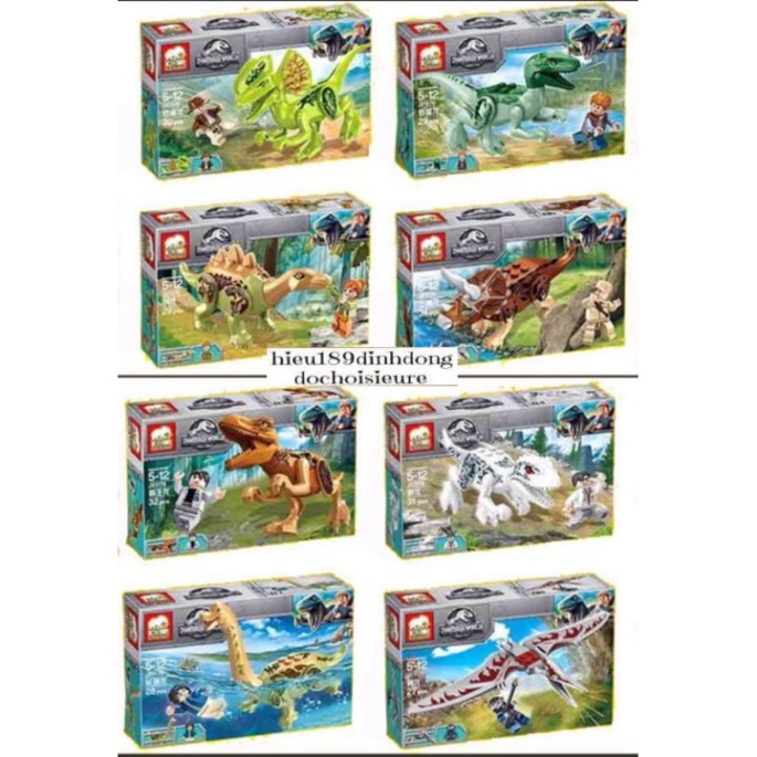 Lắp ráp xếp hình Lego Jurassic World Dinosaur 1170 : Khủng long kèm người mini