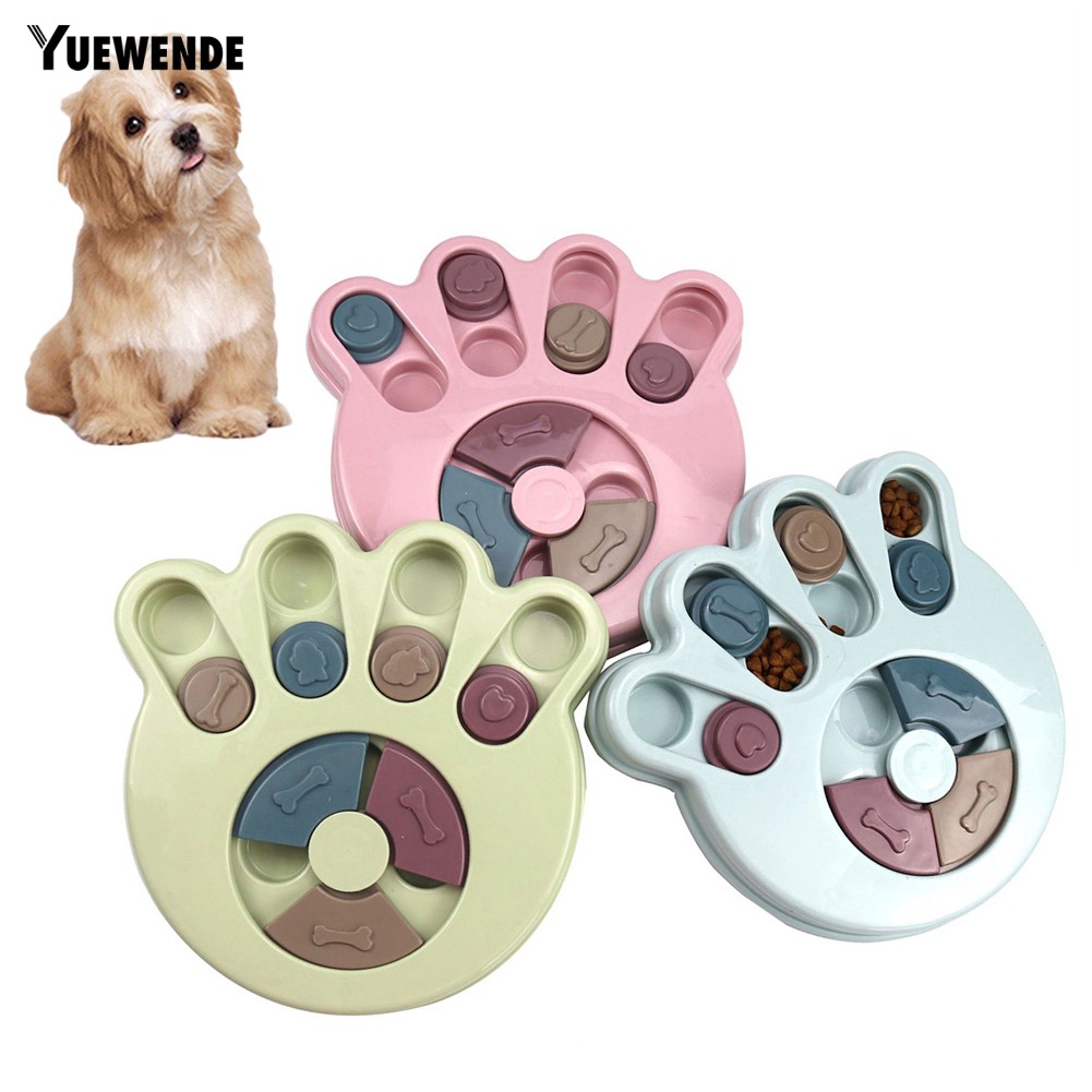 YUE ✻ Pet Dog Puppy Hexagon Paw Round Feeder Feeding Training Interactive Puzzle Toy