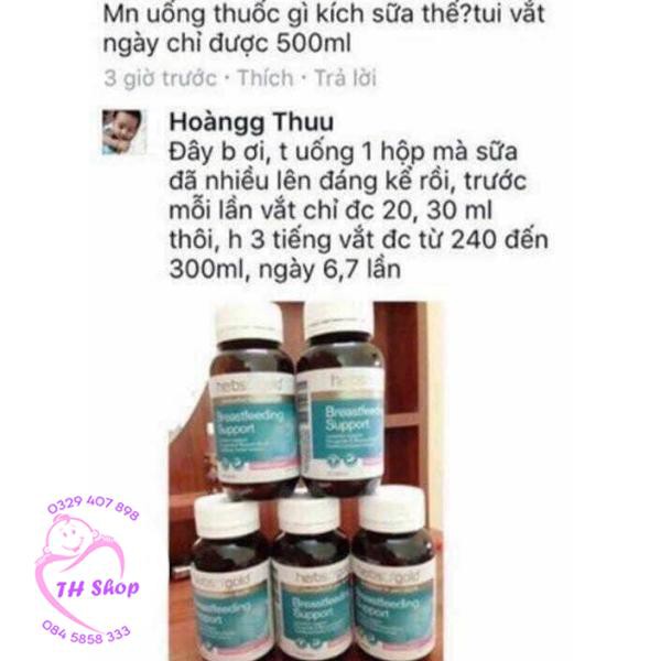 Lợi Sữa Herb Of Gold Breastfeeding Support - Úc Hộp 60 Viên