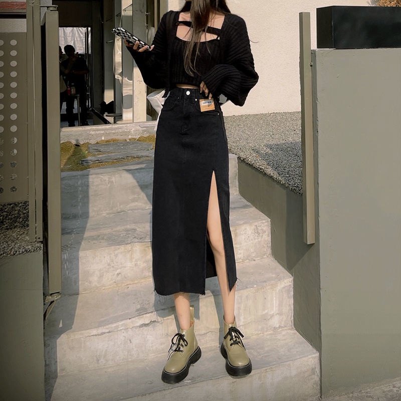 Chân váy jean Mỏng Lưng Cao Màu Sắc Sáng Thời Trang Mùa Hè 2022 Dành Cho Nữ