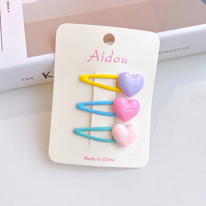 Set 3 Kẹp Tóc Màu Sắc Ngọt Ngào Dễ Thương Cho Bé Gái