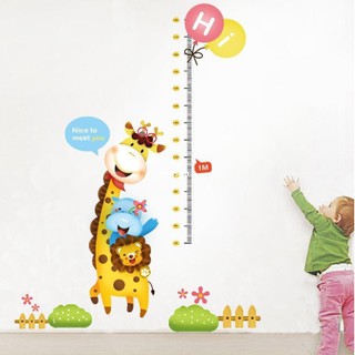Decal Dán Tường Đo Chiều Cao Hình Hươu Cao Cổ Ngộ Nghĩnh