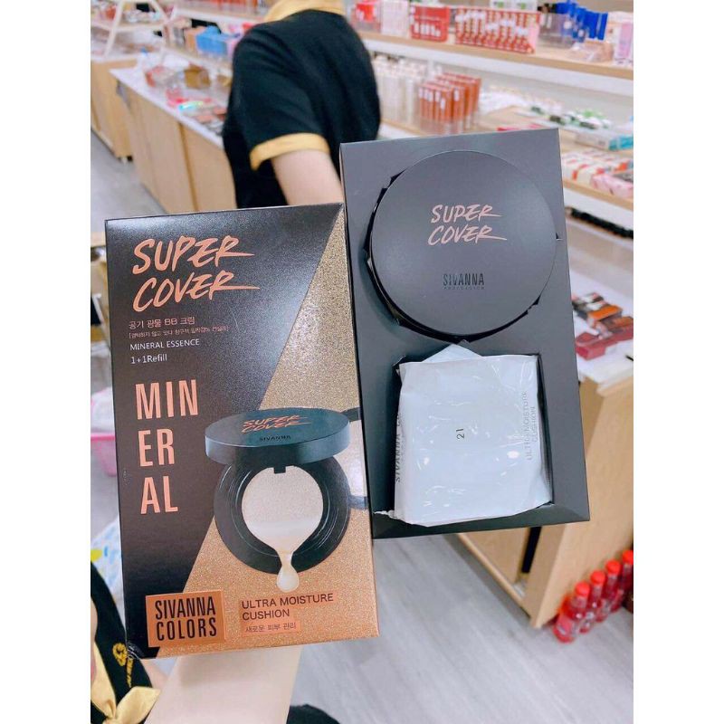 PHẤN NƯỚC SIVANNA SUPER COVER MINERAL ESSENCE CUSHION HF564 1 lõi tặng 1 lõi refill Thái Lan | BigBuy360 - bigbuy360.vn