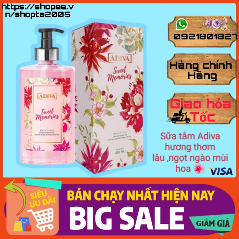 Sữa Tắm Dưỡng Ẩm Hương Nước Hoa Adiva Day Dreamer (400ml/Chai)