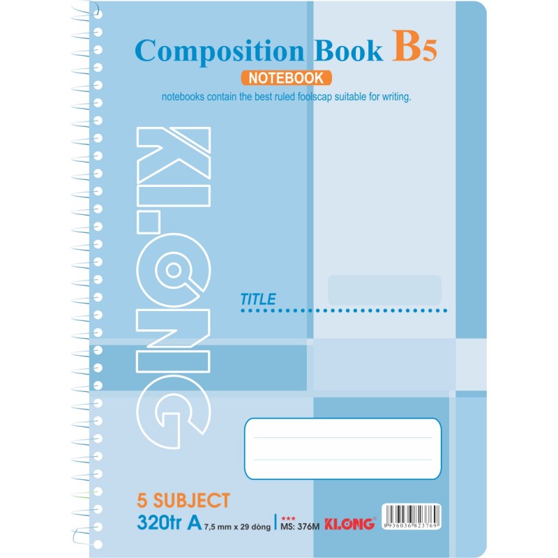 Sổ lò xo đơn B5 - 320 trangm KLONG MS: 376