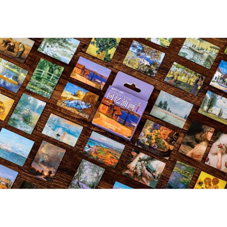 Bộ 46 sticker tranh nghệ thuật E107