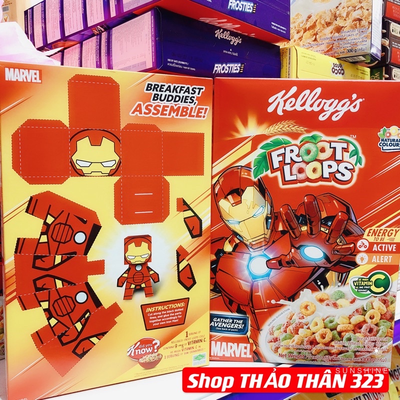 (T12/2022)BÁNH ĂN SÁNG-Ngũ Cốc Dinh Dưỡng Kellogg’s FROOT LOOPS Trái Bây