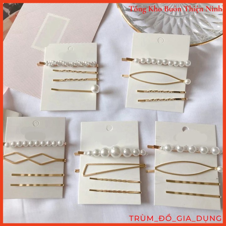 Set Kẹp Tóc Ngọc Trai 4 Chiếc