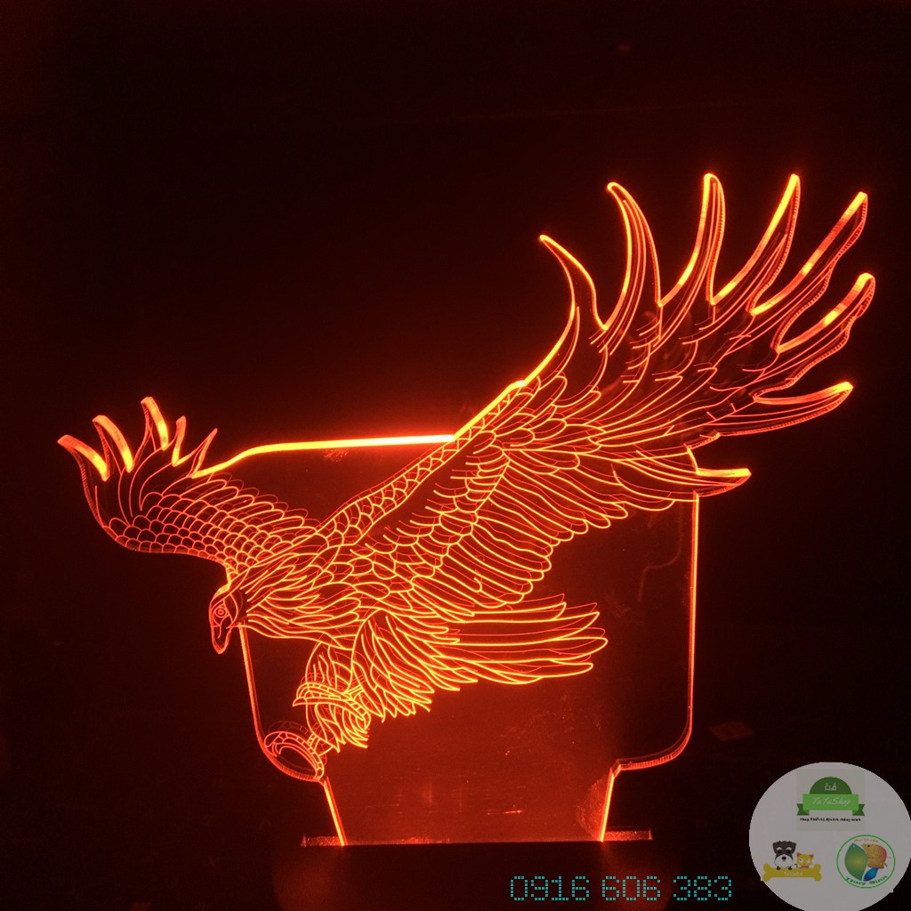 Led 3D Đại Bàng 7 màu tự chuyển