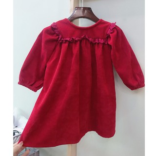 [FREESHIP] Váy nhung đỏ bé gái