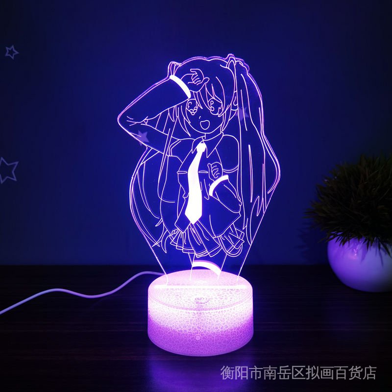 Đèn Ngủ LED Thay Đổi Màu Sắc Tiết Kiệm Năng Lượng Hình Hatsune Miku