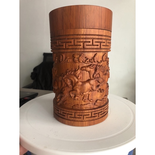 HỘP CHÈ TỨ QUÝ BẰNG GỖ HƯƠNG NGUYÊN KHỐI