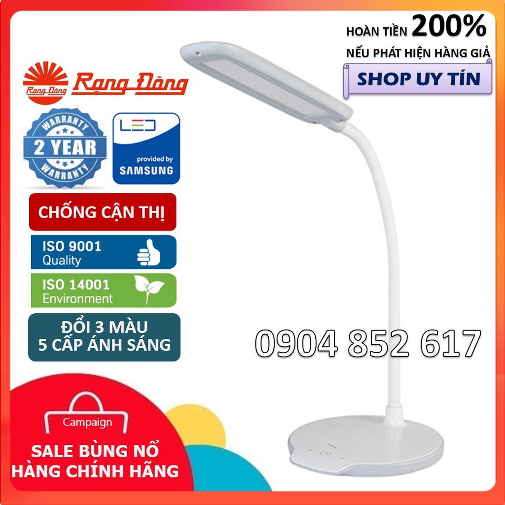 💥Chính Hãng💥 Đèn bàn học đọc sách làm việc chống cận Rạng Đông LED 6W đổi 3 màu / 5 mức ánh sáng RD-RL-22, 36 [BH dài]