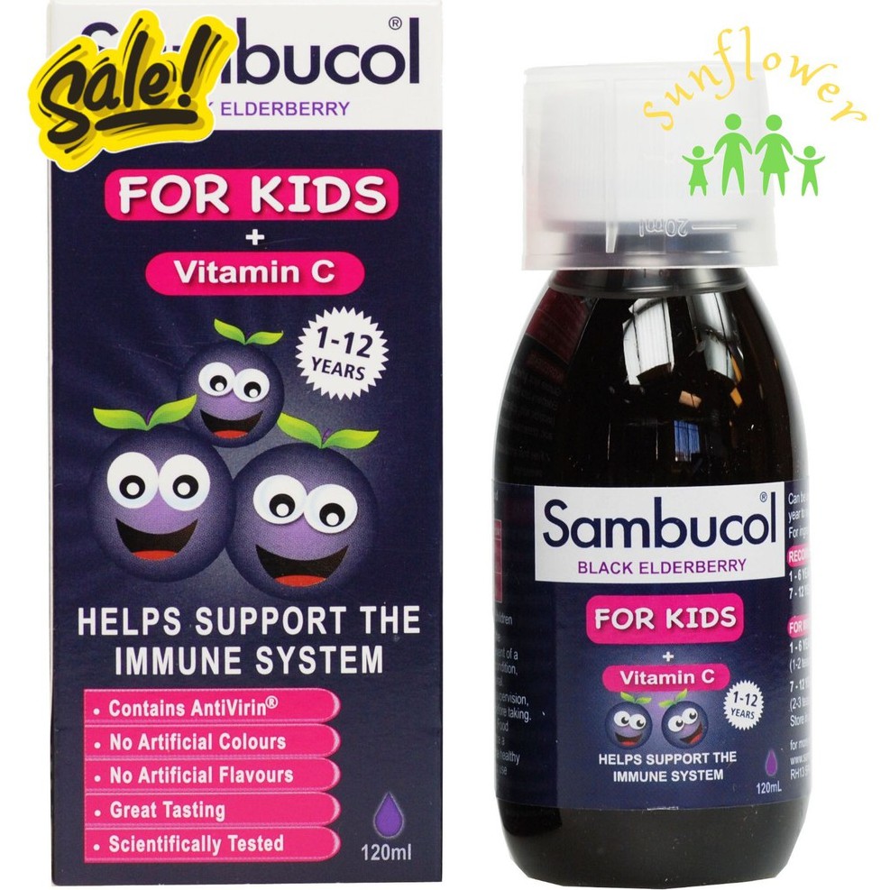 Siro tăng đề kháng Sambucol Black Elderberry Liquid For Kids Anh 120ml