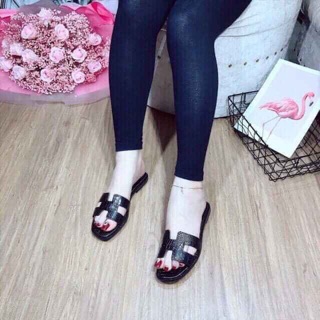 Dép H bọc vân cá sấu- siêu đẹp