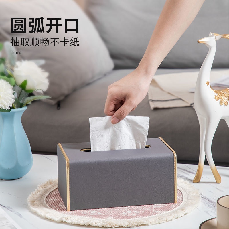 Hộp đựng khăn giấy bằng da phong cách đơn giản hiện đại cao cấp