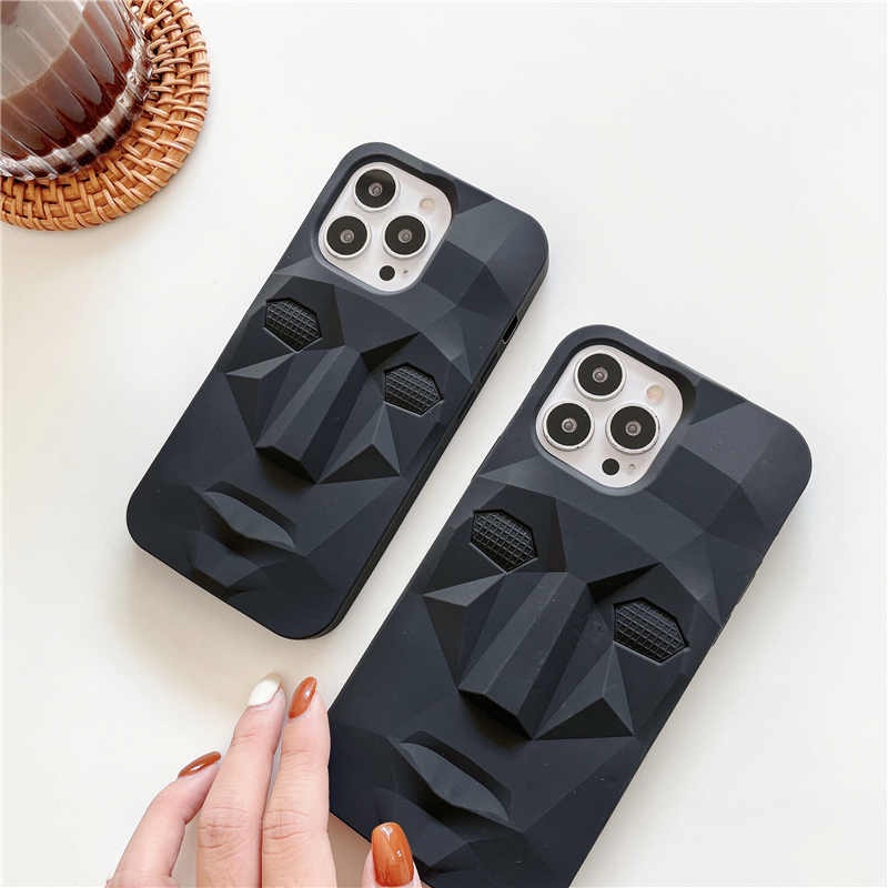 Ốp Điện Thoại Silicon Mềm Chống Sốc Hình Bức Tượng Đá Đen 3D Cho iPhone 11 12 13 Pro Max X XR XS Max 6 7 8 Plus