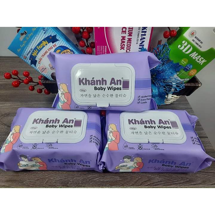 Khăn giấy ướt Khánh An Baby Wipes 180 gam