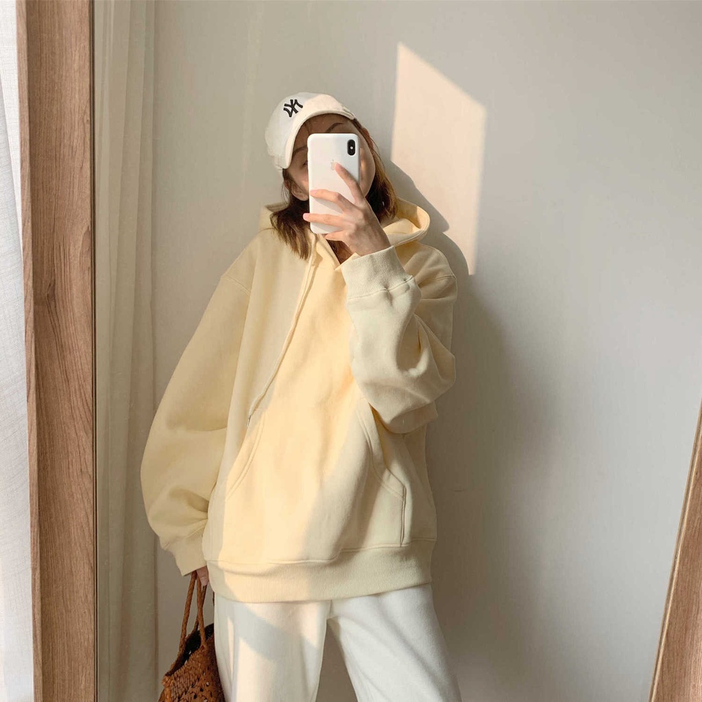 Áo hoodie mỏng dáng rộng phong cách Hàn Quốc thời trang xuân thu hàng mới