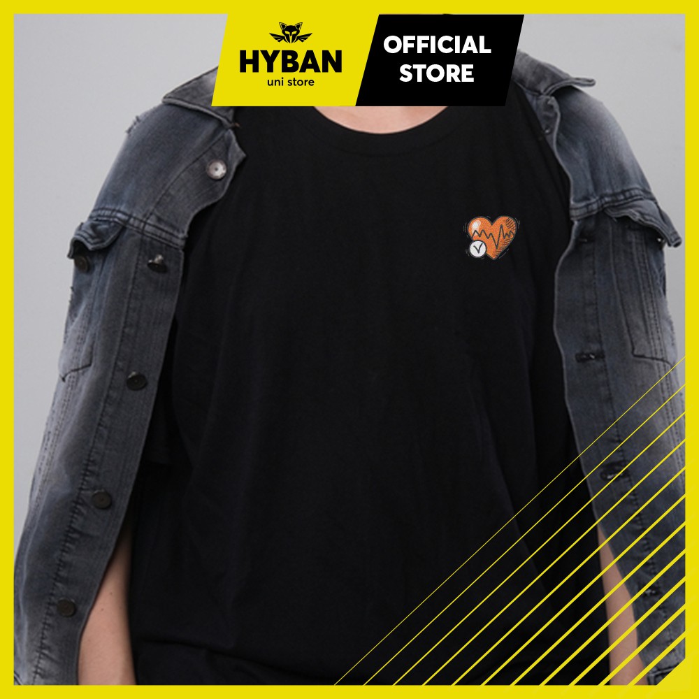 Áo thun nam nữ unisex hình TRÁI TIM cổ tròn phông trơn oversize đơn giản - HYBAN STORE