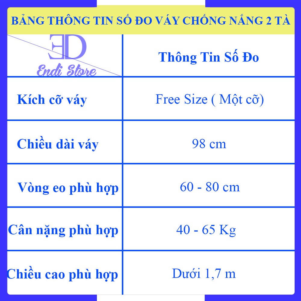 Váy Quần Chống Nắng Vải Jean Trơn Có Chân Váy Dài Rất Tiện Lợi