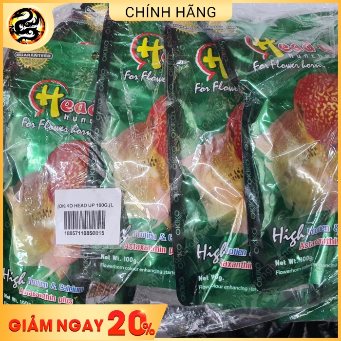 Thức Ăn Lên Đầu Cho Cá La Hán Cám OkiKo Cao Cấp - Head Up | Hỗ Trợ Hệ Tiêu Hoá, Body Sáng Hơn | Hoàng Lam Arowana