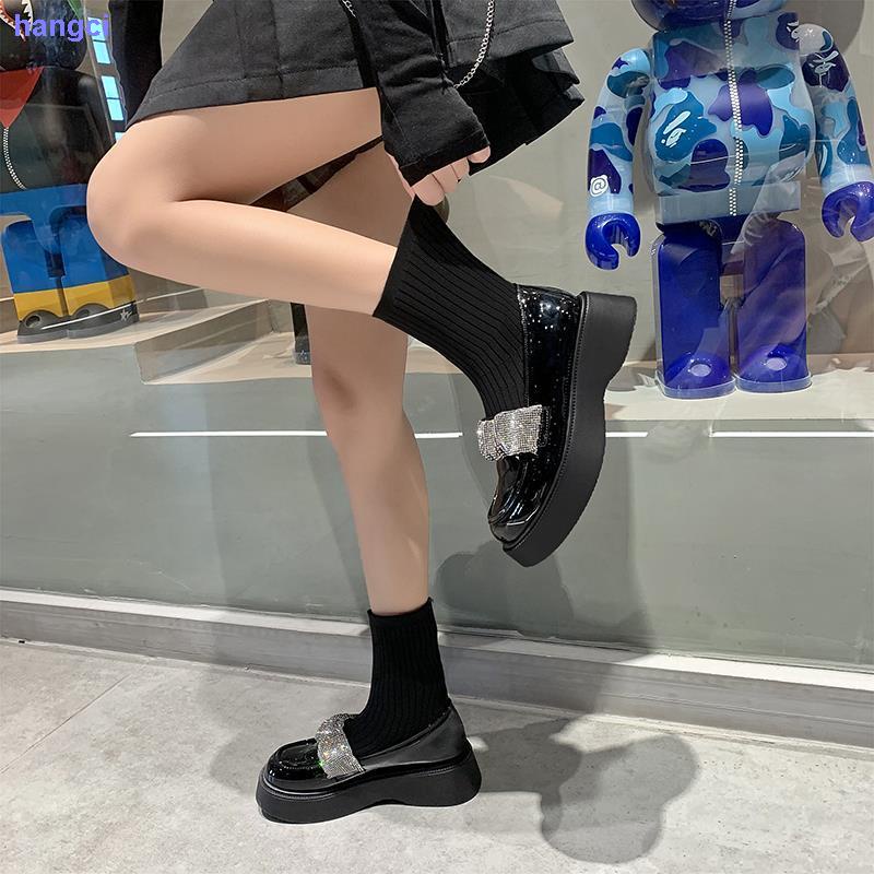 Giày bốt vớ dệt kim mỏng đế dày co giãn thời trang xuân thu hàng mới dành cho bạn nữ 2021