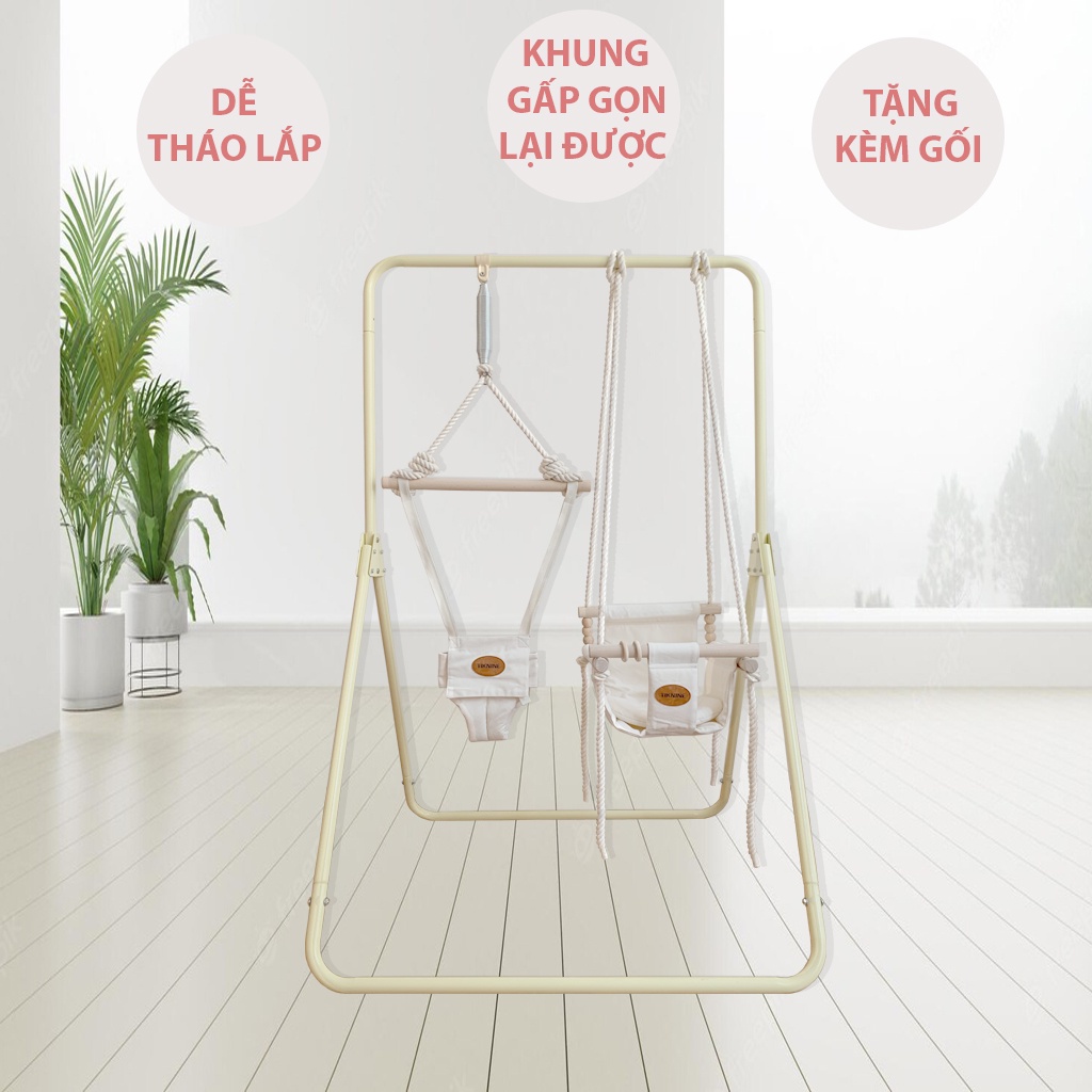 Combo SWING and JUMPER - Xích Đu Kiêm Nhún Nhảy cho Bé - Made in Việt Nam