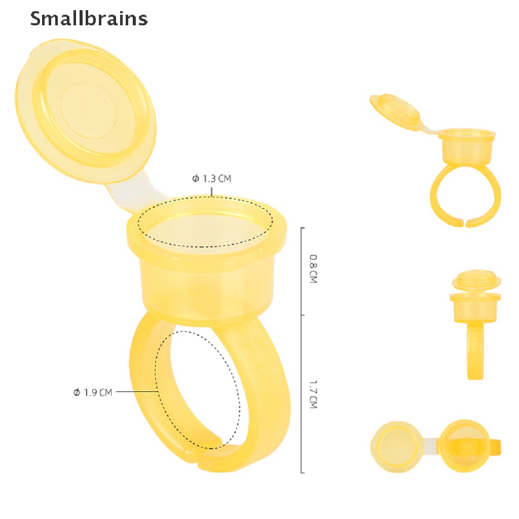 [Hàng mới về] Set 50 cốc giữ mực xăm dạng nhẫn đeo dùng một lần có nắp đậy