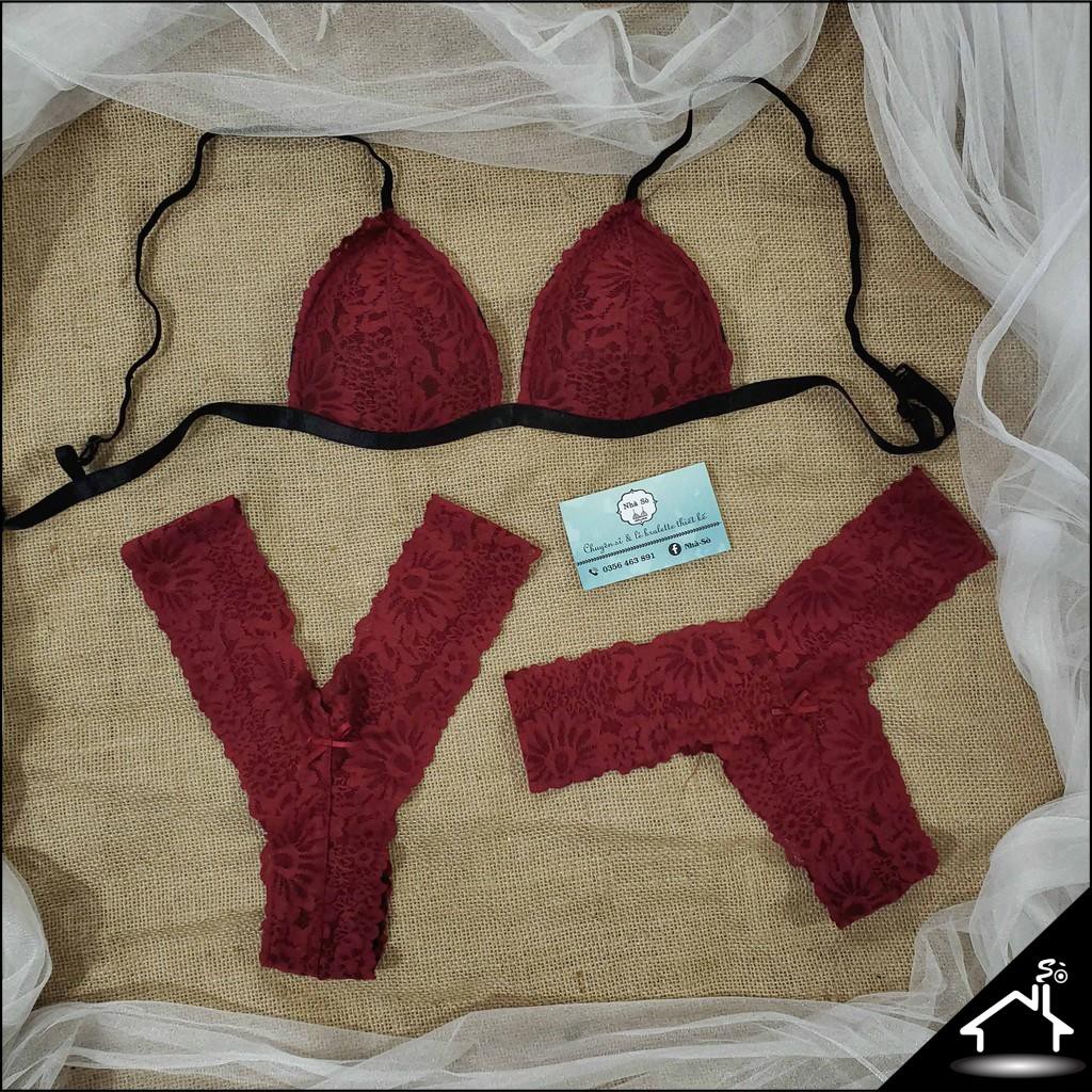 Bộ đồ lót sexy by Nhà Sò ren đô & 22 màu quần Y và T NS153