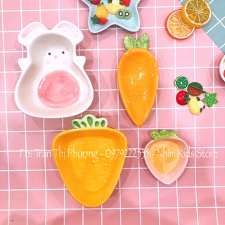Đĩa Sứ ăn dặm cho bé hình Cà Rốt
