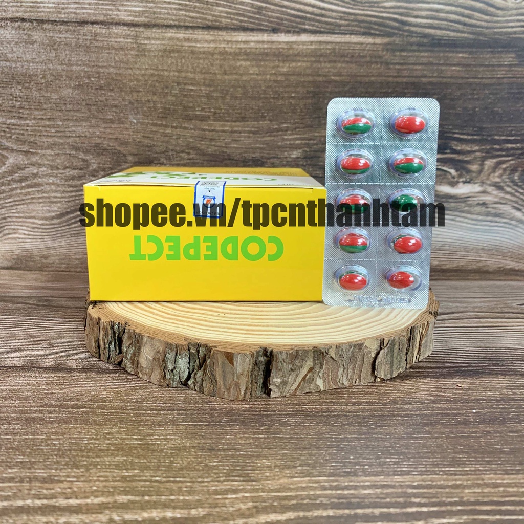 Viên uống giảm ho Codepect tinh dầu tràm, cao lá thường xuân, tinh dầu bạc hà hỗ trợ giảm đau họng,  thông mũi - Hộp 100
