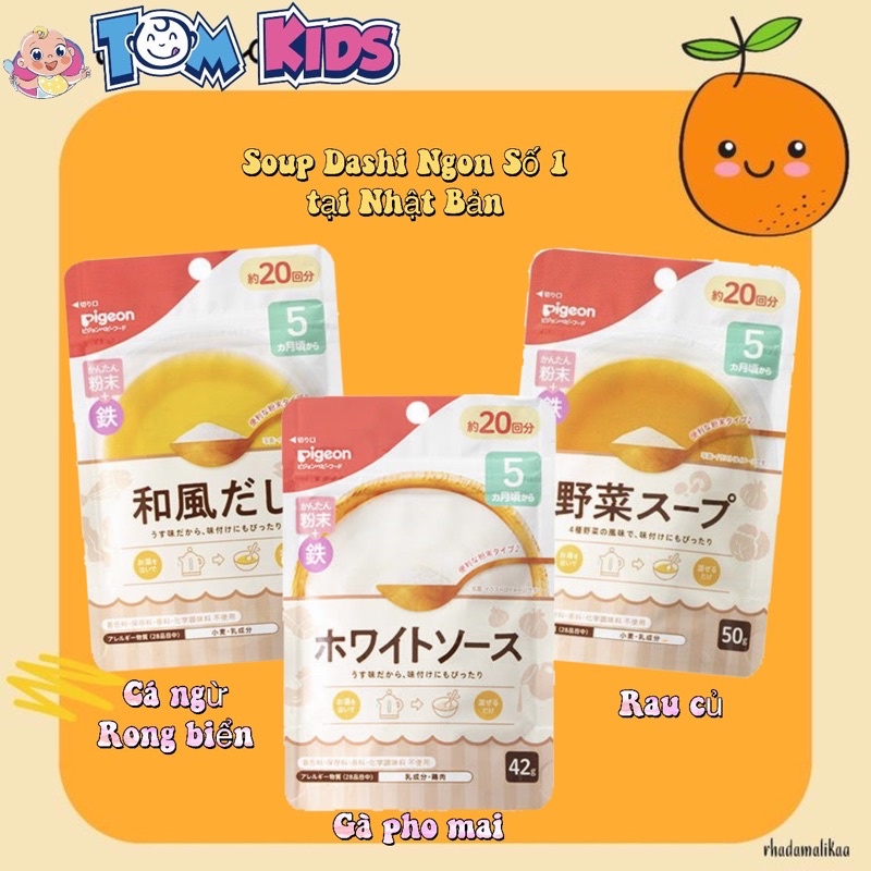 Bột Dashi Nước Dùng Pigeon Nhật Bản 50g Cho Bé 5M+ ( date 1/2023)