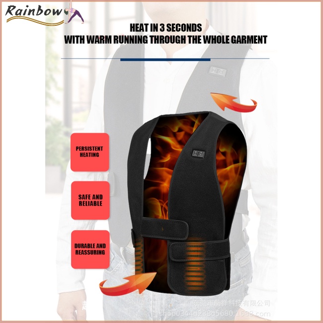 Áo Sưởi Ấm Usb Không Tay Có Thể Điều Chỉnh 3 Chế Độ Bảo Vệ Chống Gió