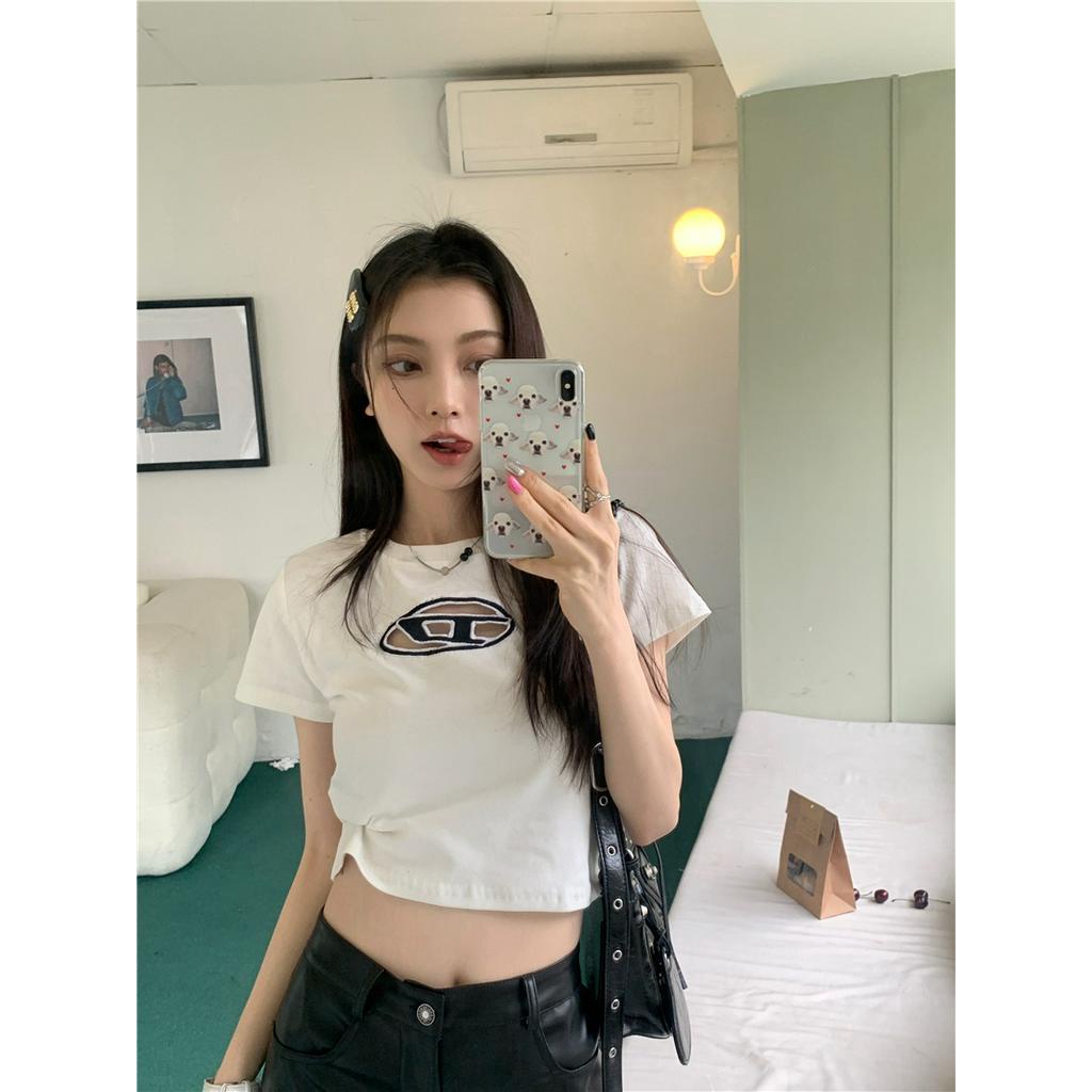 Áo Thun Cotton Đen Ngắn Tay Dáng Ôm Thời Trang 62207