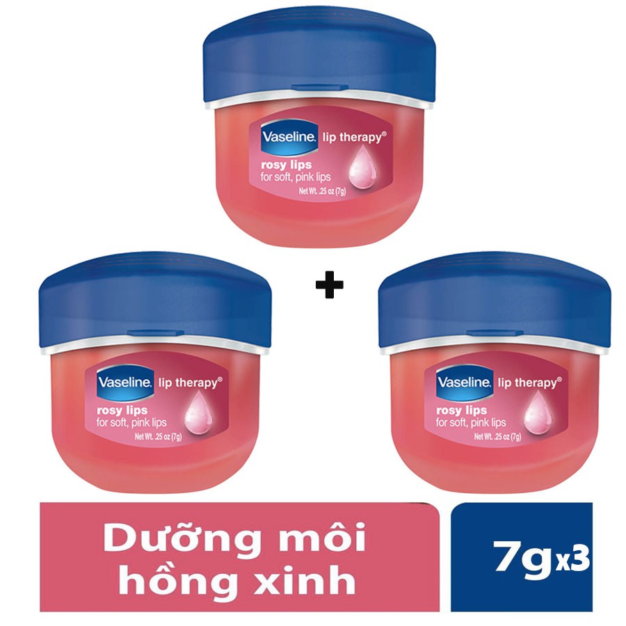 COMBO 3 SON DƯỠNG MÔI VASELINE CHÍNH HÃNG - DƯỠNG ẨM -HỒNG MÔI TỰ NHIÊN-CHỐNG NỨT NẺ MÔI