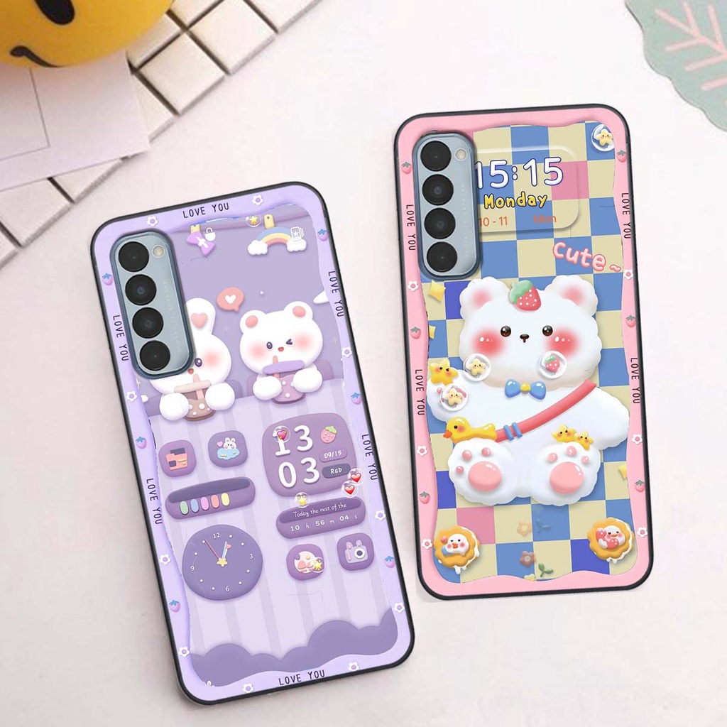 Ốp lưng Oppo Reno 4 / Reno 4 Pro / Reno 4 in hình gấu cute,bò sữa 3D cute dễ thương bảo vệ điện thoại.