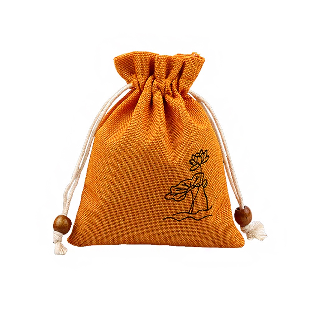 Túi Dây Rút Vải Lanh Cotton In Họa Tiết Đơn Giản Đựng Vớ / Đồ Lót / Giày Dép Chống Nắng Cho Du Lịch