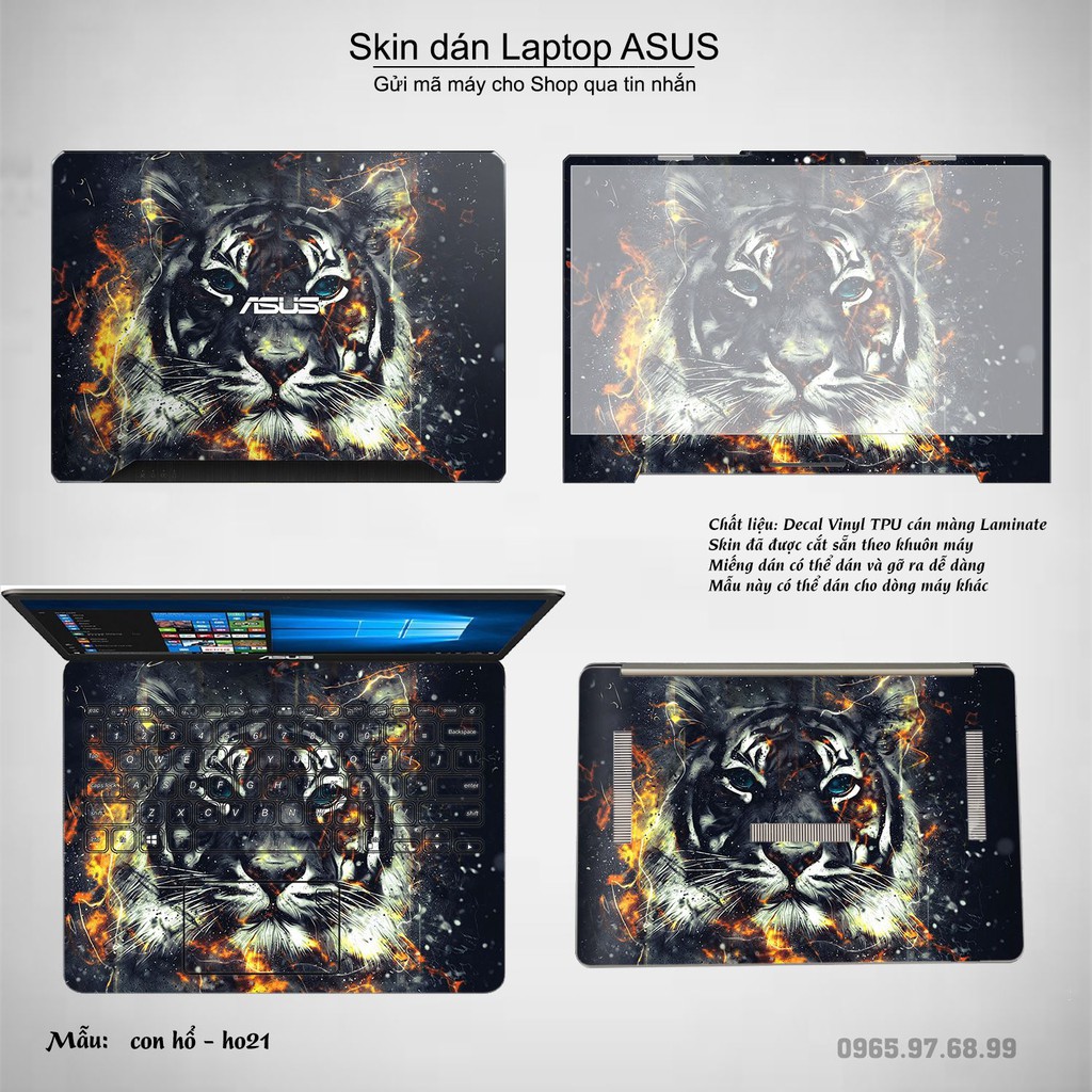 Skin dán Laptop Asus in hình Con hổ (inbox mã máy cho Shop)