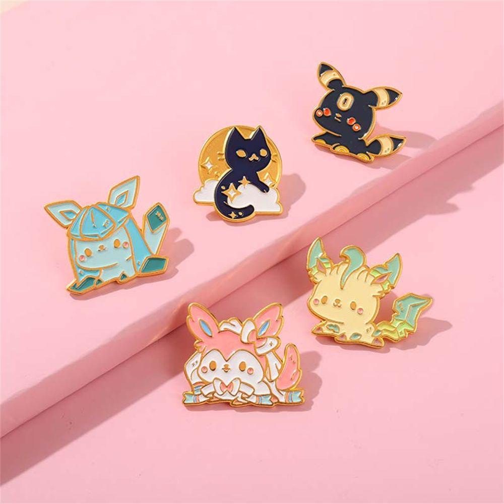 FORBETTER Eevee Huy Hiệu Cài Áo Hình Hoạt Hình Anime Sơn Kim Loại