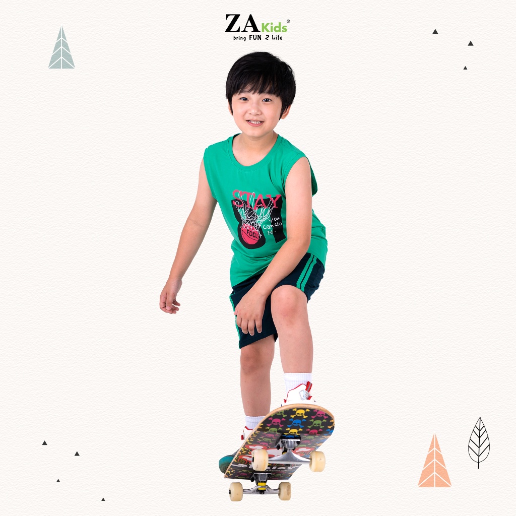 Bộ Quần Áo Thun Sát Nách Bé Trai (2-9 Tuổi) ZAKids ZA22174SN