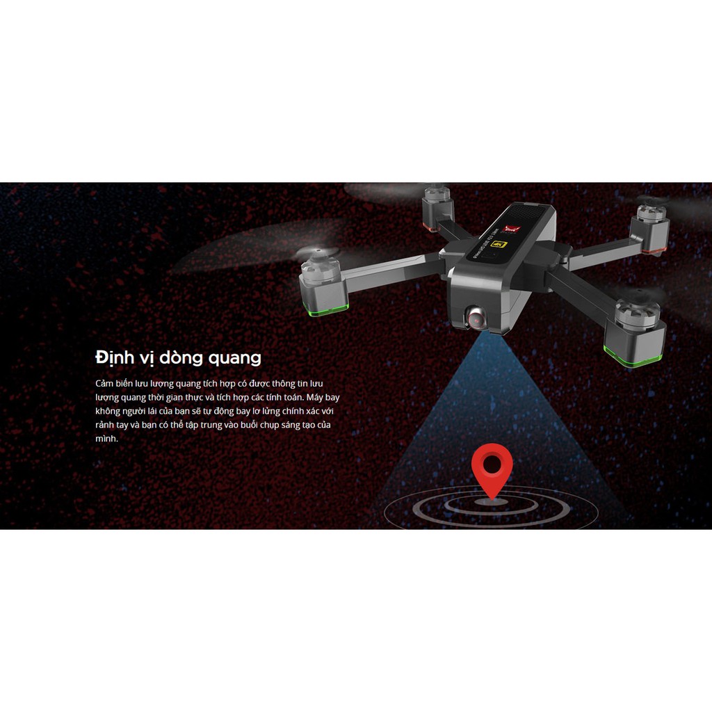 Flycam Drone MJX Bugs 4W PRO 4K Ultra HD Camera 8M GPS 5G Wifi , Cảm biến bụng 2 đèn flash