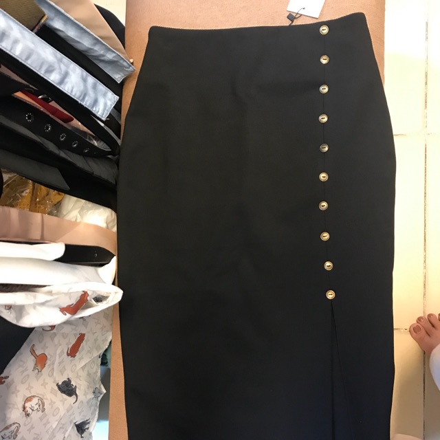 💕chân váy cúc xẻ đùi cchatclothes💕