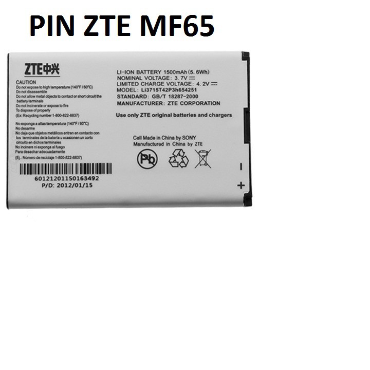 Pin Cục Phát Wifi ZTE MF65 - Bền, Tốt, chuẩn zte, nhập khẩu - Sài 8 tiếng liên tiếp