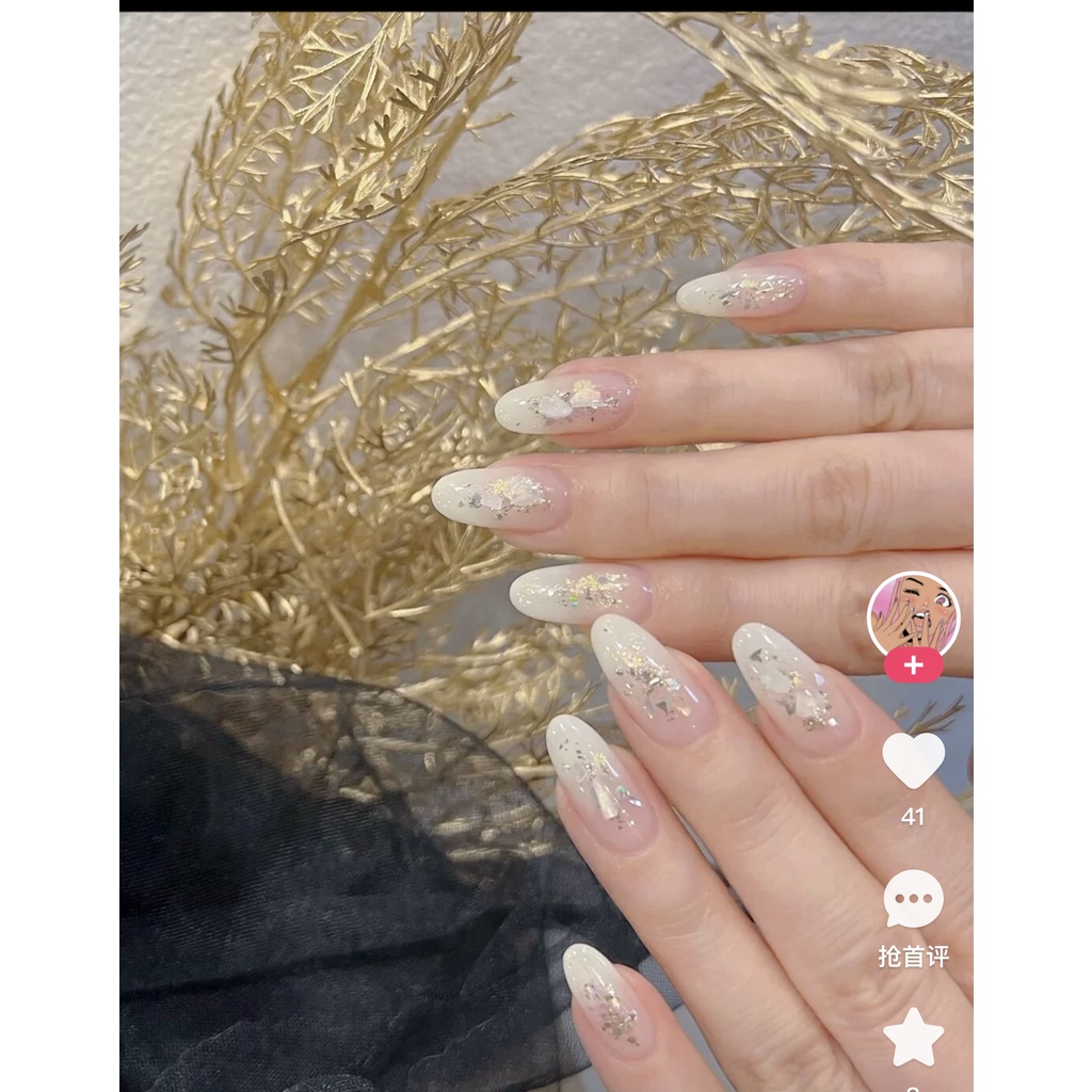 Nhũ mix xà cừ hot tiktok, trang trí móng