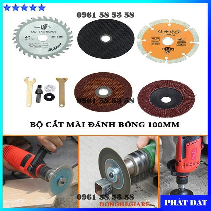 BỘ ĐĨA CẮT MÀI ĐÁNH BÓNG, LƯỠI CƯA GỖ GẠCH SẮT CHO MÁY KHOAN ĐIỆN CẦM TAY - DCG